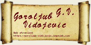 Goroljub Vidojević vizit kartica